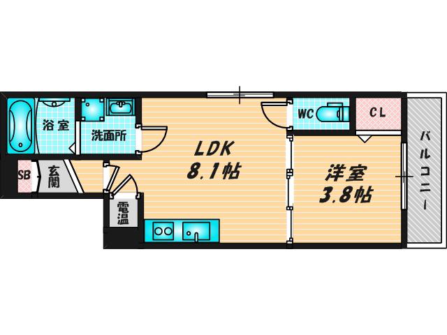 ルミエール弥刀(1LDK/3階)の間取り写真