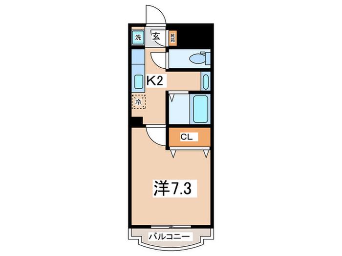 ＪＲ相模線 南橋本駅 徒歩13分 3階建 築22年(1K/2階)の間取り写真