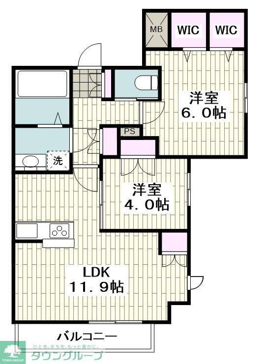 クラネイア戸塚(2LDK/2階)の間取り写真