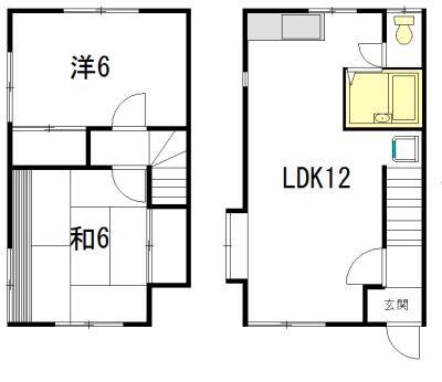 テラスハウス松田(2LDK/2階)の間取り写真