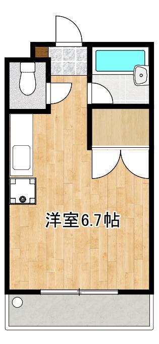 アンプルール新屋敷(ワンルーム/3階)の間取り写真