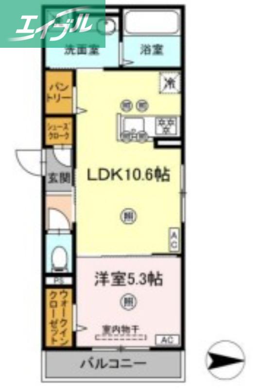 ラルゴ スターダスト(1LDK/3階)の間取り写真