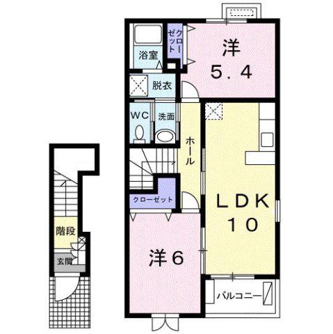 サクラハイツ(2LDK/2階)の間取り写真