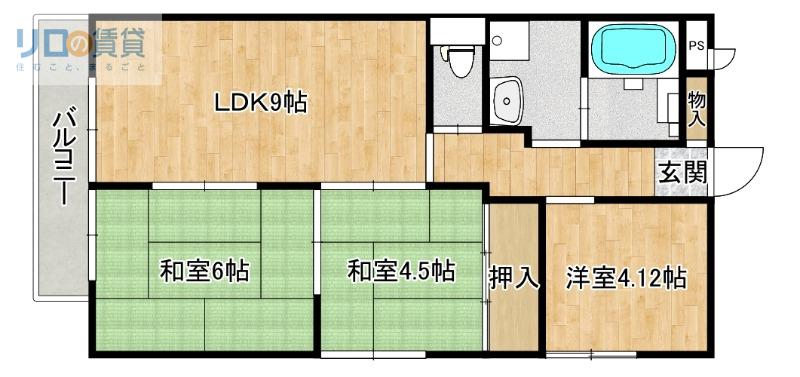 ロイヤルメゾン仁川II(3LDK/3階)の間取り写真