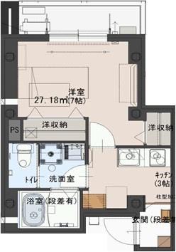 RIVERA中野(1K/2階)の間取り写真