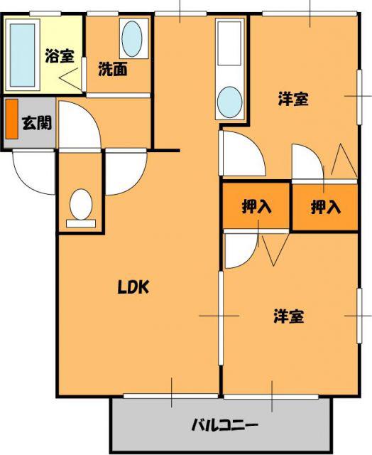 グリーンコート(2LDK/1階)の間取り写真