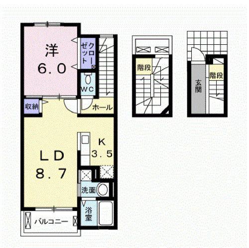 モジョ・コパン(1LDK/3階)の間取り写真
