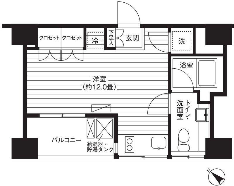 TI-HIGASHIAZABU(ワンルーム/10階)の間取り写真