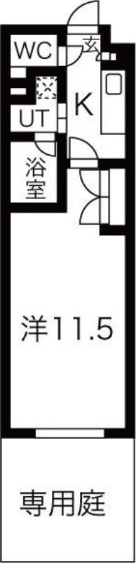 シティライフ本山東(1K/1階)の間取り写真