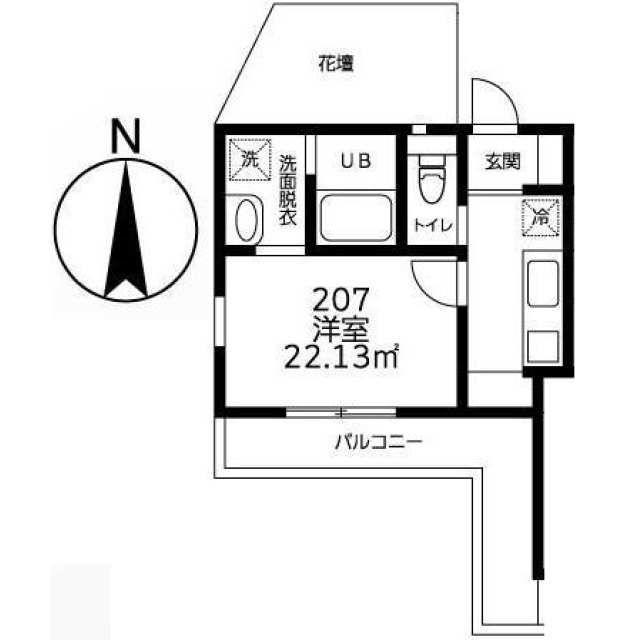 BRIGHT STAGE TSUJIDO(1K/2階)の間取り写真
