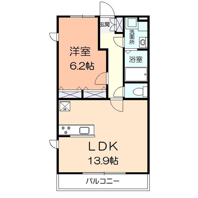 グレイシャス新横浜(1LDK/4階)の間取り写真