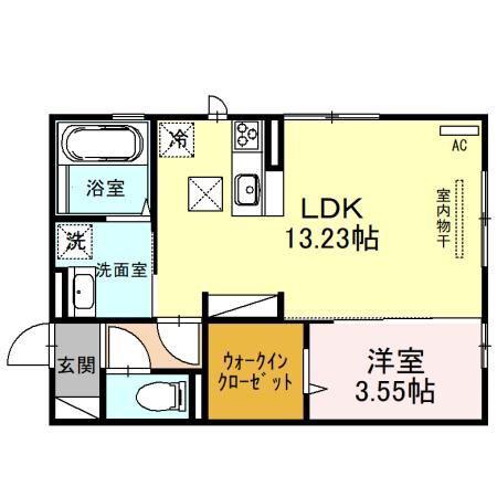グランデSG(1LDK/1階)の間取り写真