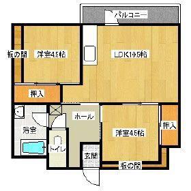 E-LUX1(2LDK/6階)の間取り写真