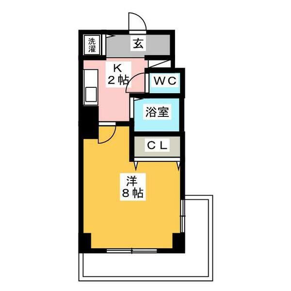 LUMINOUS TSURUMAKOEN(1K/8階)の間取り写真