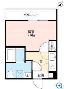 ベルクラシック(1K/3階)の間取り写真