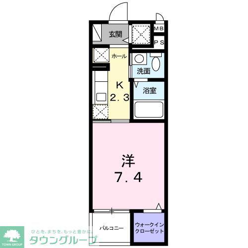 アルドーレインプレス(1K/3階)の間取り写真