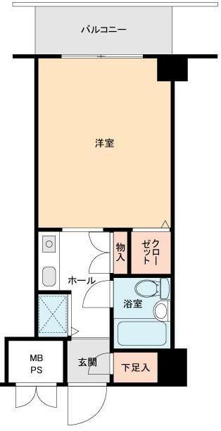 リンクスビル(1K/3階)の間取り写真