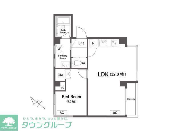 グランデ桜新町(1LDK/1階)の間取り写真