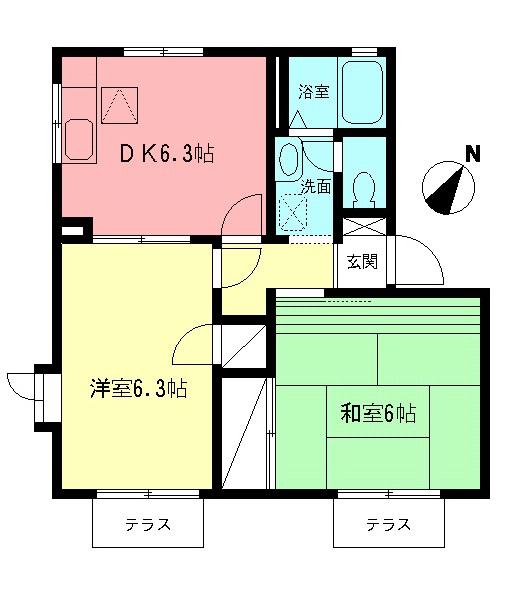 パティオSUZUKI(2DK/1階)の間取り写真