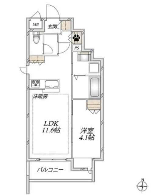 LEA MAISON(1LDK/3階)の間取り写真