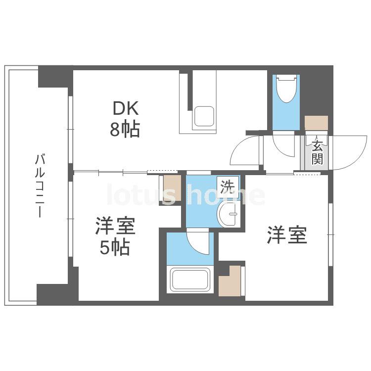 エステムコート南堀江IIレアリス(2DK/3階)の間取り写真
