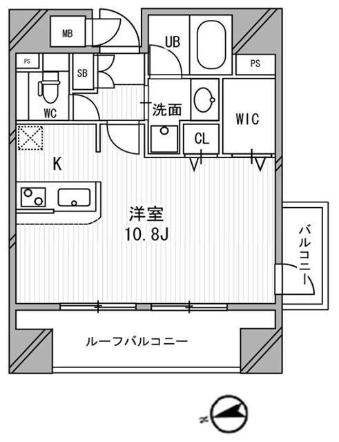 浅草橋レジデンス(ワンルーム/13階)の間取り写真