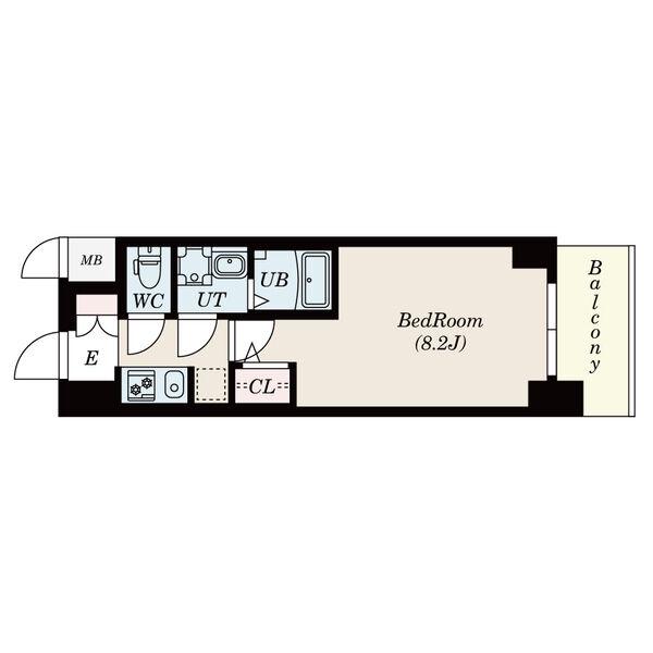 S-RESIDENCE熱田(1K/8階)の間取り写真