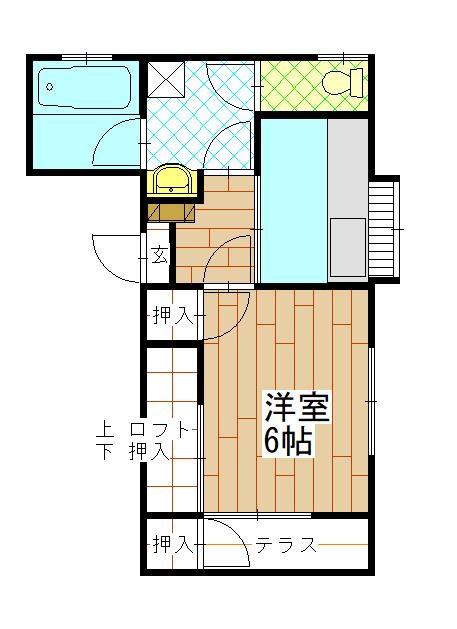 コーポ扇III(1DK/1階)の間取り写真