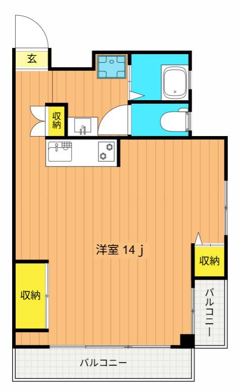 コーポサンフラワ(ワンルーム/5階)の間取り写真