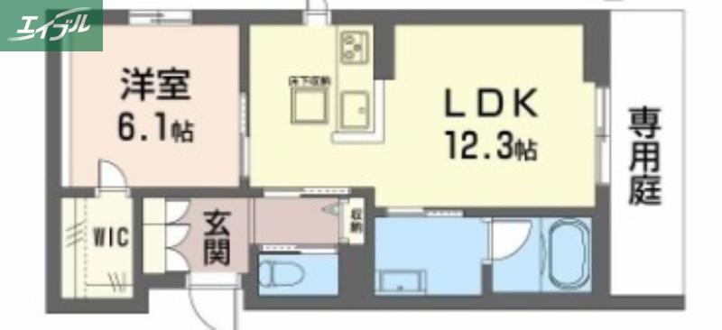 グランフィール(1LDK/1階)の間取り写真