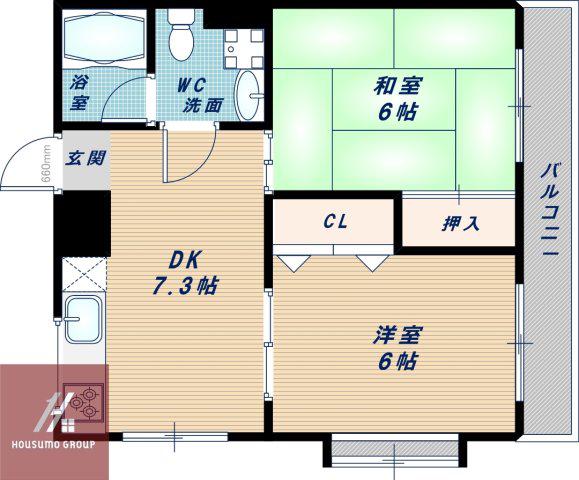 ハイムプレセア(2DK/3階)の間取り写真