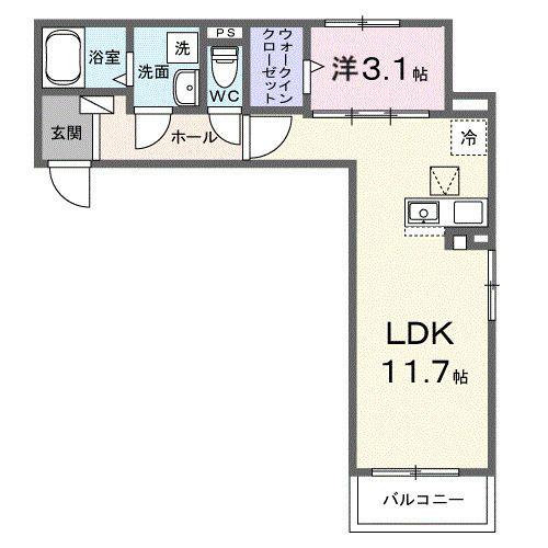 メゾン リッシュ(1LDK/1階)の間取り写真
