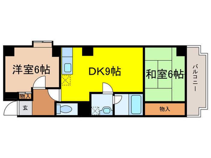 ホワイトヒルズ(2DK/2階)の間取り写真