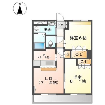さくらパレス(2LDK/2階)の間取り写真
