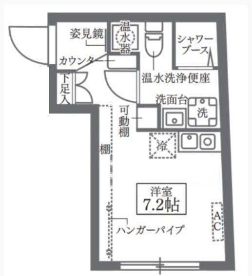 COCOCUBE久が原(ワンルーム/2階)の間取り写真