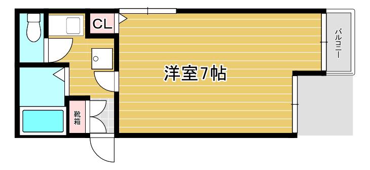 サンセットビル(1K/4階)の間取り写真