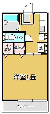 CHハッピーハイツ(1K/2階)の間取り写真