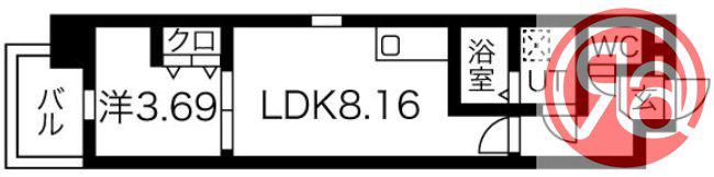 アート天王寺(1LDK/6階)の間取り写真
