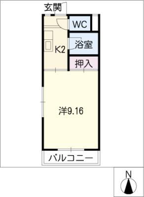 ドルチェ藤が丘(1K/1階)の間取り写真