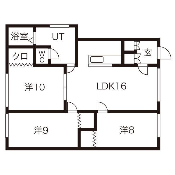 サンホームマンション16番館(3LDK/1階)の間取り写真