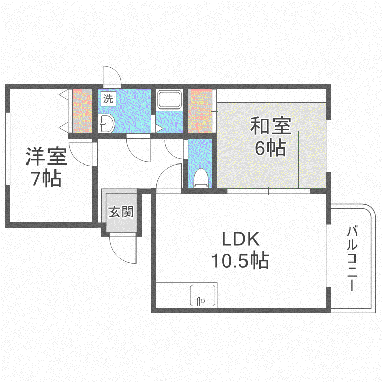 シャトー富士(2LDK/4階)の間取り写真