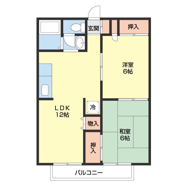 セジュール壱番館(2LDK/1階)の間取り写真