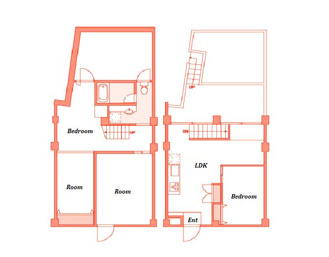 元住吉アートフラッツ(2SLDK/B1階)の間取り写真