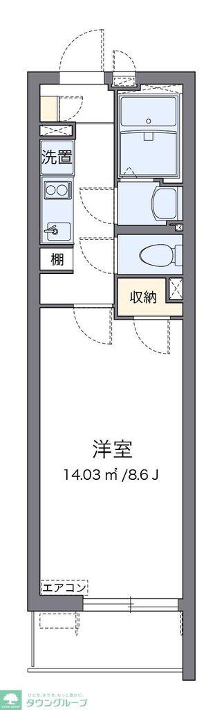 クレイノMIIWA(1K/3階)の間取り写真