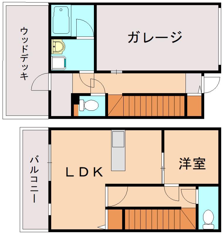 GARAGE HOUSE II(1LDK/1階)の間取り写真