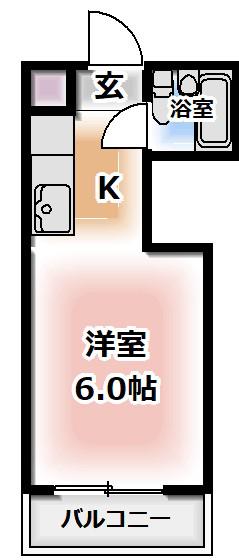 パークサイド末広(1K/1階)の間取り写真