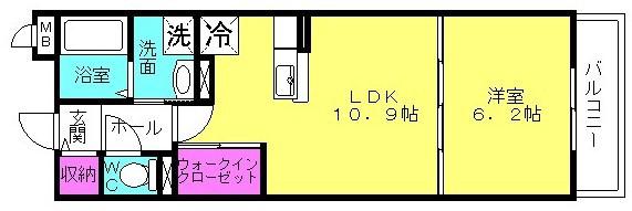 グランド・サン・フローラM(1LDK/1階)の間取り写真