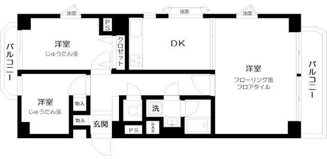 プラザ麻布(3DK/9階)の間取り写真
