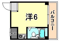 リアライズ塩屋(ワンルーム/4階)の間取り写真