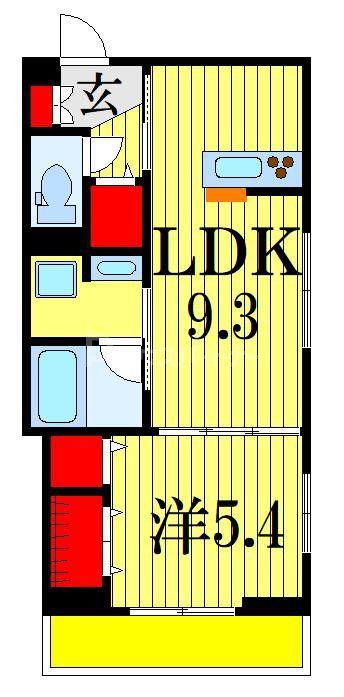 グランチェスタ西船(1LDK/1階)の間取り写真